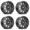 Set 4 17" Vortek Satin Black VRT-604 17x9 5x5 5x5.5 0mm For Jeep Dodge Wheels