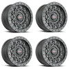 Set 4 17" Vortek Matte Black VRD-701 17x9 Wheels 6x4.5 6x5.5 0mm Truck Suv Rims