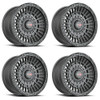 Set 4 17" Vortek Matte Black VRD-705 17x9 Wheels 6x120 6x5.5 12mm For Chevy GMC