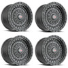 Set 4 20" Vortek Matte Black VRD-703 20x9.5 8x170 8x180 -18mm Lifted Truck Rims