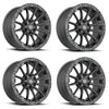 Set 4 18" Vortek Matte Black VRT-601 18x9 Wheels 6x135 6x5.5 0mm Truck Suv Rims