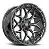 22" Vortek Black Diamond Cut Dark Tint VRP-504 22x10 Wheel 5x5 5x5.5 -18mm Rim