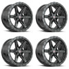 Set 4 20" Vortek Argon VRT-602 Satin Black 20x9 6x135 6x5.5 12mm For Lincoln GMC