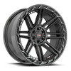 22" Vortek Black Diamond Cut Ring Dark Tint VRP-501 22x10 Wheel 5x5 5x5.5 -18mm