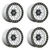 Set 4 KMC KM549 Grs 17x8.5 8x6.5 Machined Satin Black Lip 17" 0mm Truck Wheels