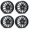 Set 4 17" Platinum 461BK Exodus  17x8 Wheels 5x4.50 +40mm