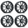 Set 4 16" Platinum 457BK Revelation Satin Black 16x7 Wheels 5x112 40mm Rims