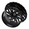 22" TIS 544BM 22x12 8x180 Gloss Black w/ Milled Accents Wheel -44mm Lifted Rim