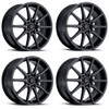 Set 4 16" Focal 428SB F-04 16x7 4x100 4x108 42mm Satin Black Wheels