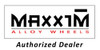 Set 4 16" Maxxim 42B Maze gloss black with red racing stripe 16x7 Wheels 4x100 4x4.50 +40mm
