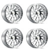 Set 4 24" Cali Off-Road Purge 24x14 Polished Milled Spokes 8x6.5 Wheels -76mm