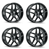 Set 4 20" Touren TR79 20x9 Gloss Black 6x135 Wheels 30mm For Ford Lincoln Rims