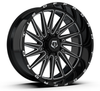 22" TIS 547BM Gloss Black Milled 22x10 Wheel 6x135 -19mm Lifted For Ford Lincoln
