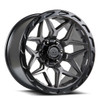 Set 4 22" Lock Offroad Matte Grey Black Ring Matrix 22x10 6x135 6x5.5 -18mm Rims