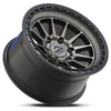 17" Lock Offroad Matte Grey Matte Black Ring Baja 17x9 6x5.5 -12mm Lifted Wheels