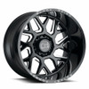 Black Rhino Reaper 20x9.5 5x5.5 Gloss Black & Milled Wheel 20" 0mm Rim