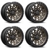 Set 4 17" Lock Offroad Matte Bronze Matte Black Ring Lunatic 17x9 6x5.5 1mm Rims