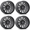 Set 4 18" Lock Offroad Matte Grey Matte Black Ring Lunatic 18x9 5x5 1mm For Jeep