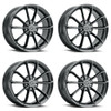 Set 4 16" Platinum 457GN Revelation Gloss Gunmetal Grey 16x7 Wheels 5x4.5 40mm