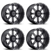 Set 4 20" Gear Off Road 726MB Big Block gloss black with cnc milled accents 20x10 Wheels 5x5.50 5x150 -19mm