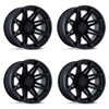 Set 4 Fuel FC401 Brawl 24x12 6x5.5 Matte Black Gloss Black Lip Wheels 24" -44mm