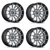 Set 4 Fuel FC403 Burn 22x12 6x135 Chrome Gloss Black Lip 22" -44mm Lifted Wheels