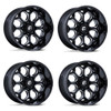 Set 4 Fuel FC862 Scepter 20x10 6x5.5 Gloss Black Milled 20" -18mm Lifted Wheels