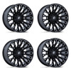Set 4 Fuel FC865 Strike 20x9 6x135 6x5.5 Gloss Black Milled Wheels 20" 1mm Rims