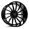 24" Axe Wheels Chronus Gloss Black 24x12 Wheel 8x180 -44mm For Chevy GMC Truck
