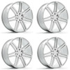 Set 4 24" Axe Wheels EX26 Silver 24x10 Wheels 6x5.5 28mmTruck Suv Rims