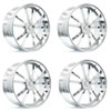 Set 4 24" Axe Wheels Sembrado Fully Polished 24x9 5x5 25mm For Jeep Truck Rims