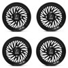 Set 4 15" Axe Wheels AF10 UTV (Right) Gloss Black Milled 15x10 5x4.5 0mm Rims