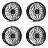Set 4 20" Axe Wheels Hydra UTV Black & Polished Face 20x7 4x137 4x156 10mm Rims
