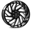 Set 4 22" Axe Wheels Zeus Gloss Black Milled 22x12 6x135 6x5.5 -44mm Truck Rims