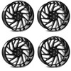 Set 4 20" Axe Wheels Zeus Gloss Black Milled 20x10 8x170 -19mm For Ford Rims