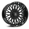 Set 4 22" Axe Wheels Kratos Gloss Black 22x12 6x135 6x5.5 -44mm Lifted Truck Rim