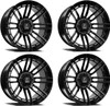 Set 4 22" Axe Wheels Thanos Black Tinted 22x12 8x180 -44mm For Chevy GMC Rims