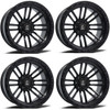 Set 4 22" Axe Wheels Icarus Satin Black 22x10 8x6.5 -19mm Lifted Truck Rims