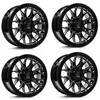 Set 4 15" Axe Wheels Atlas UTV Gloss Black Milled 15x7 Wheels 4x137 4x156 10mm
