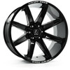 Set 4 20" Axe Wheels Artemis Gloss Black Milled 20x12 5x5 5x5.5 -44mm Truck Rims