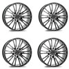 Set 4 21" Axe Wheels CF2 Black & Polished Face 21x9 Wheels 5x110 25mm Rims