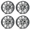 Set 4 20" Axe Wheels CF1 Black & Polished Face 20x9 Wheels 5x108 38mm Rims