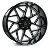 Set 4 22" Axe Wheels Nemesis Gloss Black Milled 22x12 6x135 6x5.5 -44mm Rims