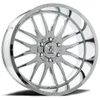 Set 4 24" Axe Wheels Hades Chrome 24x12 8x6.5 -44mm Lifted Offroad Truck Rims