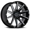 20" Black Rhino Typhoon 20x9.5 Gloss Black W/ Milled Spokes 5x5 Wheel 2mm Rim