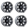 Set 4 Fuel FC401 Brawl 22x10 8x180 Gloss Black Brushed Gray Wheels 22" -18mm Rim