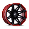 Set 4 Fuel FC401 Brawl 20x10 8x180 Matte Black Candy Red Lip Wheels 20" -18mm