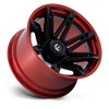 Set 4 Fuel FC401 Brawl 22x12 8x6.5 Matte Black Candy Red Lip Wheels 22" -44mm