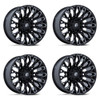 Set 4 Fuel FC865 Strike 22x12 8x180 Gloss Black Milled Wheels 22" -44mm Rims