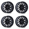 Set 4 Fuel FC865 Strike 22x10 8x6.5 Blackout Wheels 22" -18mm Lifted Truck Rims